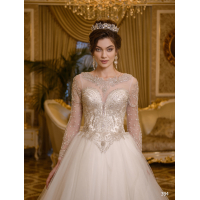  Bruidsjurk met ontelbare kristallen,steentjes. Maat 34,36